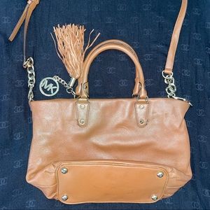 Michael Kors brown leather handbag with tassel